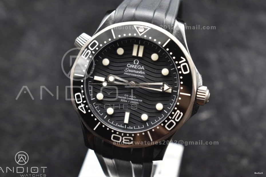 Seamaster Dial VSF 300M Rubber A8806 Black Best PVD Edition on Black Strap Diver 0314